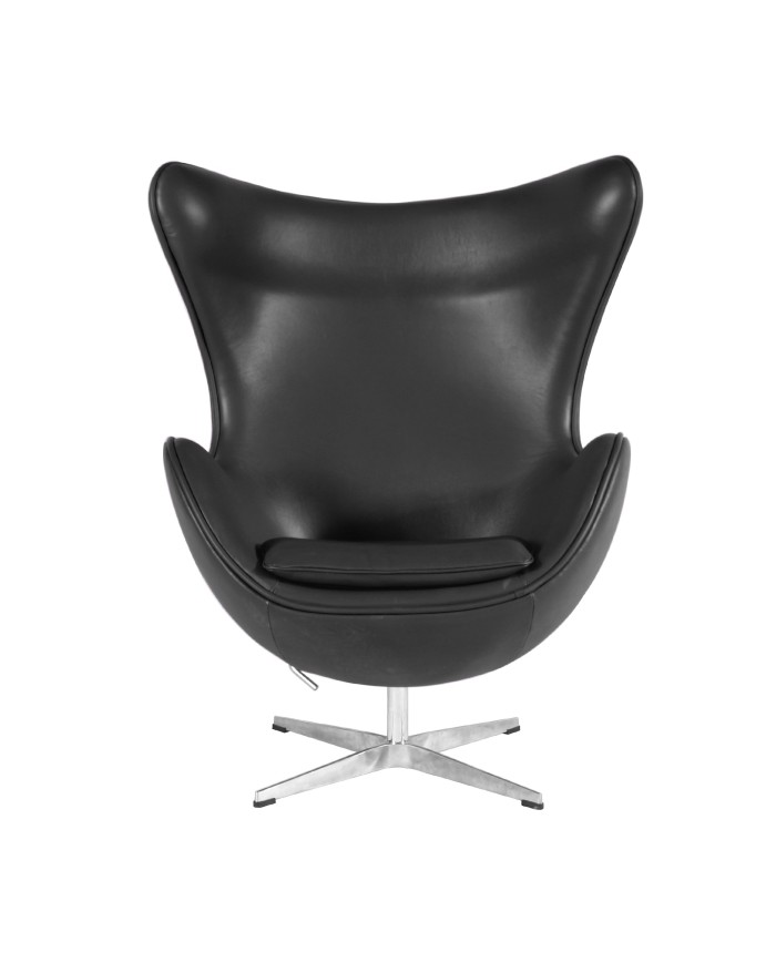 Sillón EG (TE), fibra de vidrio, basculante, tapizado similpiel negra
