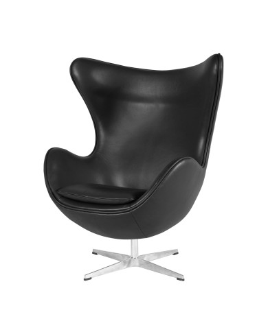 Sillón EG (TE), fibra de vidrio, basculante, tapizado similpiel negra