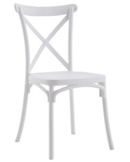 Silla CORFÚ, apilable, tratamiento anti UV, polipropileno blanco