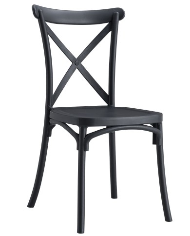 Silla CORFÚ, apilable, tratamiento anti UV, polipropileno antracita