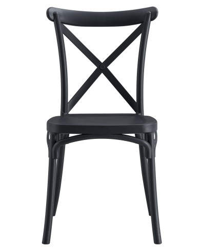 Silla CORFÚ, apilable, tratamiento anti UV, polipropileno antracita