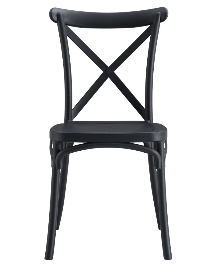 Silla CORFÚ, apilable, tratamiento anti UV, polipropileno antracita