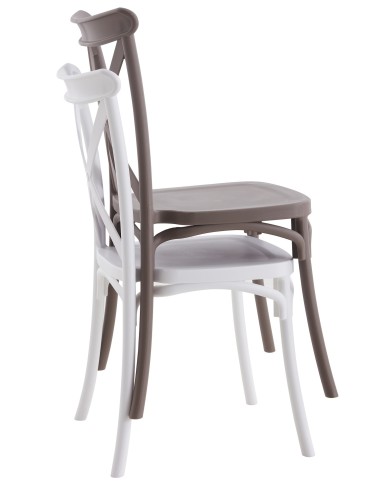 Silla CORFÚ, apilable, tratamiento anti UV, polipropileno tórtora