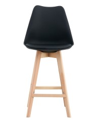 Taburete TORRE (SU), madera, negro, cojín negro