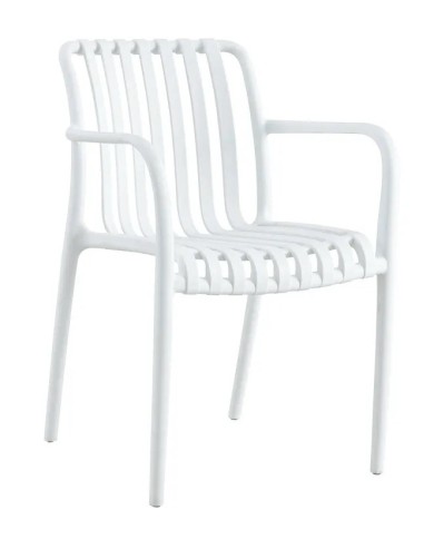 Sillón SALER, apilable, polipropileno blanco