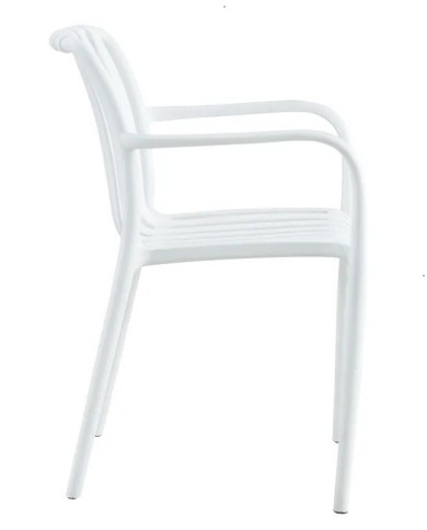 Sillón SALER, apilable, polipropileno blanco