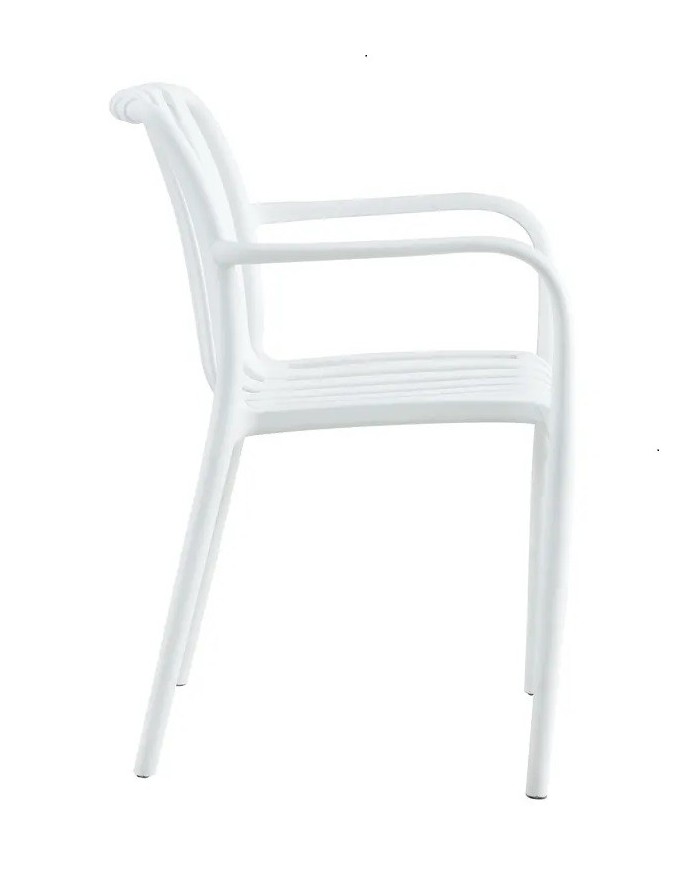 Sillón SALER, apilable, polipropileno blanco