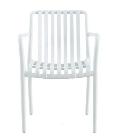 Sillón SALER, apilable, polipropileno blanco