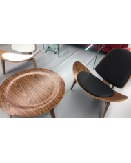 Sillón NORDIC (R), palo rosa, similpiel negra