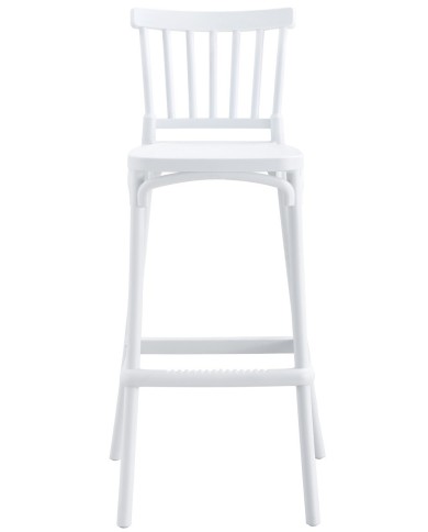 Taburete MILOS, tratamiento anti UV, polipropileno blanco