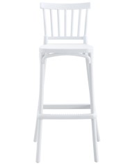 Taburete MILOS, tratamiento anti UV, polipropileno blanco