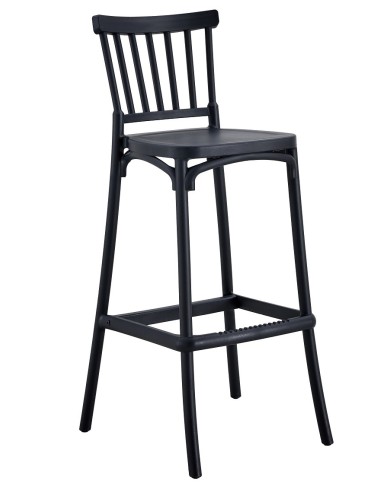 Taburete MILOS, tratamiento anti UV, polipropileno antracita