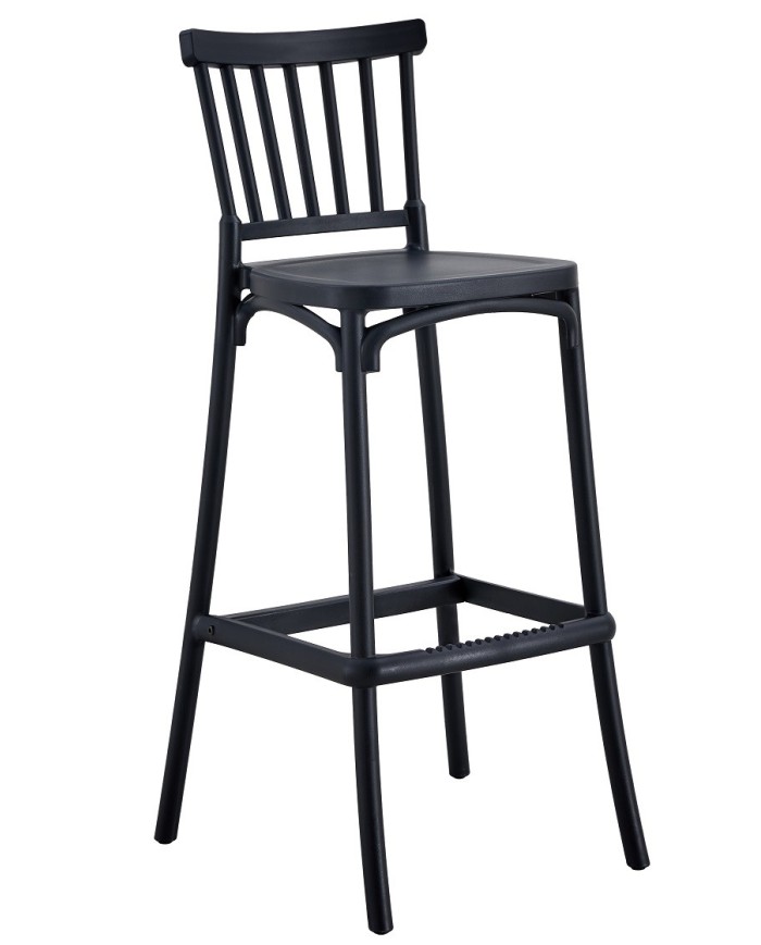 Taburete MILOS, tratamiento anti UV, polipropileno antracita