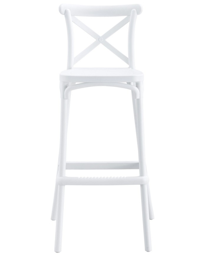 Taburete CORFÚ, tratamiento anti UV, polipropileno blanco