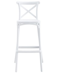 Taburete CORFÚ, tratamiento anti UV, polipropileno blanco