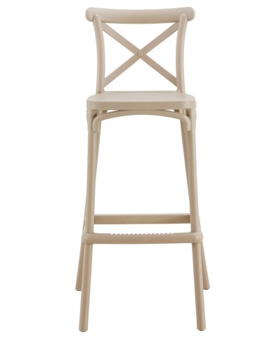 Taburete CORFÚ, tratamiento anti UV, polipropileno tórtora