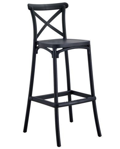 Taburete CORFÚ, tratamiento anti UV, polipropileno antracita