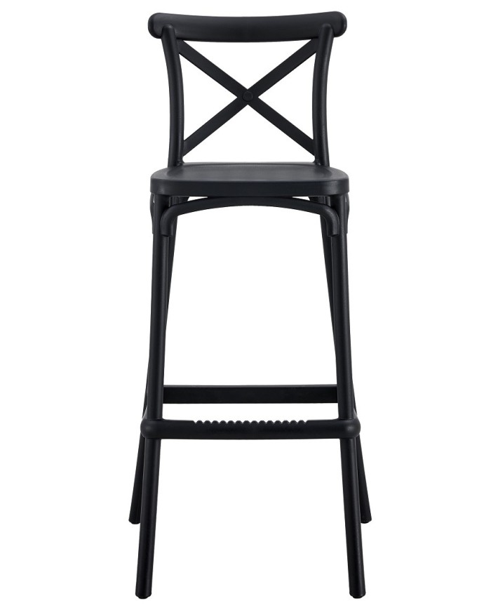 Taburete CORFÚ, tratamiento anti UV, polipropileno antracita