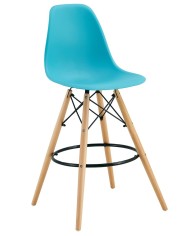 Taburete STAR (SU), madera, carcasa turquesa