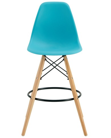 Taburete STAR (SU), madera, carcasa turquesa