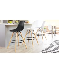 Taburete STAR (SU), madera, carcasa turquesa