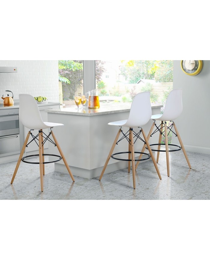 Taburete STAR (SU), madera, carcasa turquesa