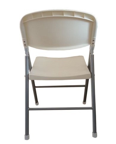 Silla BEACH, plegable, metal plata, polipropileno blanco
