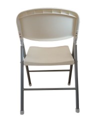 Silla BEACH, plegable, metal plata, polipropileno blanco