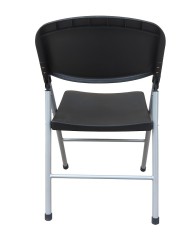 Silla BEACH, plegable, metal plata, polipropileno negro