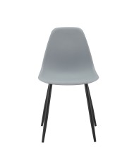Silla CLUNY, metal negro, polipropileno gris