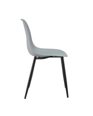 Silla CLUNY, metal negro, polipropileno gris