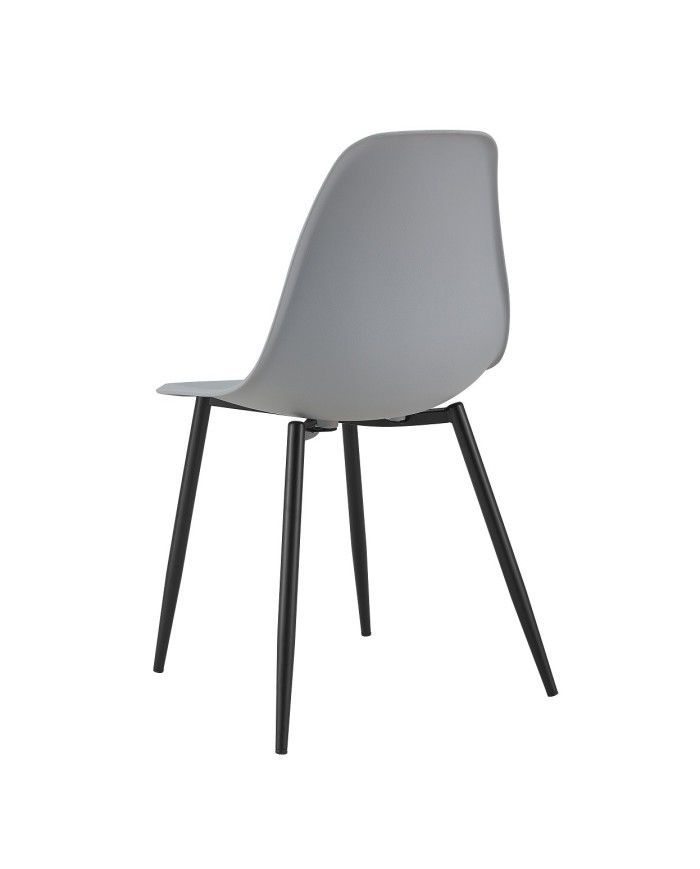 Silla CLUNY, metal negro, polipropileno gris