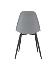 Silla CLUNY, metal negro, polipropileno gris
