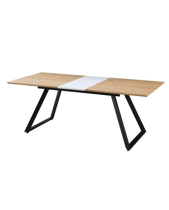 Mesa BÉRGAMO, extensible, metal, DM bilaminado,160 ~ 200x90 cms