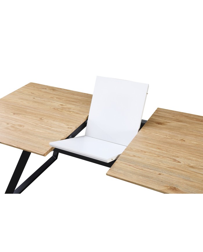 Mesa BÉRGAMO, extensible, metal, DM bilaminado,160 ~ 200x90 cms