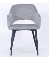 Sillón HONORIO, metal, tapizado velvet 19 gris