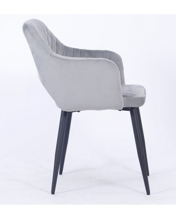 Sillón HONORIO, metal, tapizado velvet 19 gris