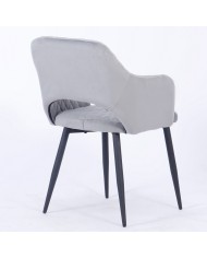 Sillón HONORIO, metal, tapizado velvet 19 gris