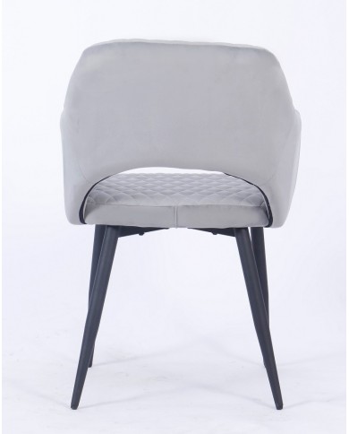 Sillón HONORIO, metal, tapizado velvet 19 gris