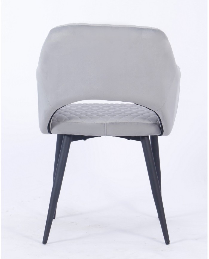 Sillón HONORIO, metal, tapizado velvet 19 gris