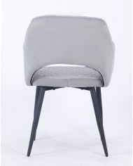 Sillón HONORIO, metal, tapizado velvet 19 gris