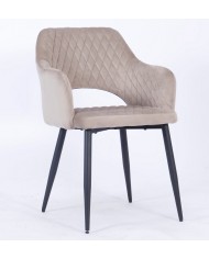 Sillón HONORIO, metal, tapizado velvet 8 marrón visón