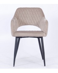 Sillón HONORIO, metal, tapizado velvet 8 marrón visón