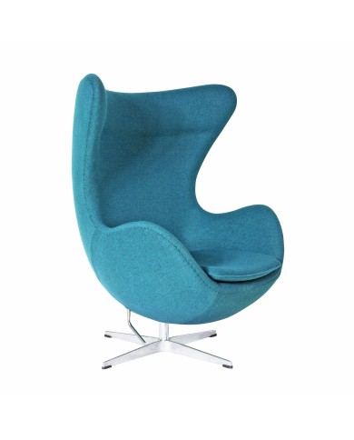 Sillón EG (TE), fibra de vidrio, basculante, tapizado cachemir turquesa