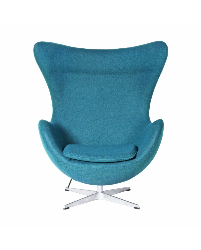 Sillón EG (TE), fibra de vidrio, basculante, tapizado cachemir turquesa