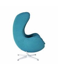 Sillón EG (TE), fibra de vidrio, basculante, tapizado cachemir turquesa