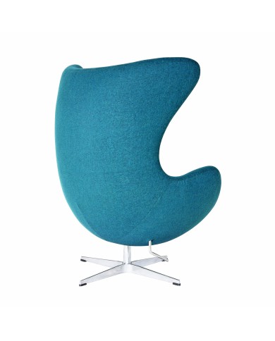 Sillón EG (TE), fibra de vidrio, basculante, tapizado cachemir turquesa