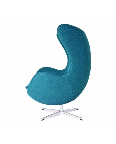 Sillón EG (TE), fibra de vidrio, basculante, tapizado cachemir turquesa