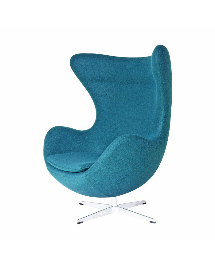 Sillón EG (TE), fibra de vidrio, basculante, tapizado cachemir turquesa