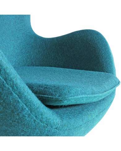 Sillón EG (TE), fibra de vidrio, basculante, tapizado cachemir turquesa